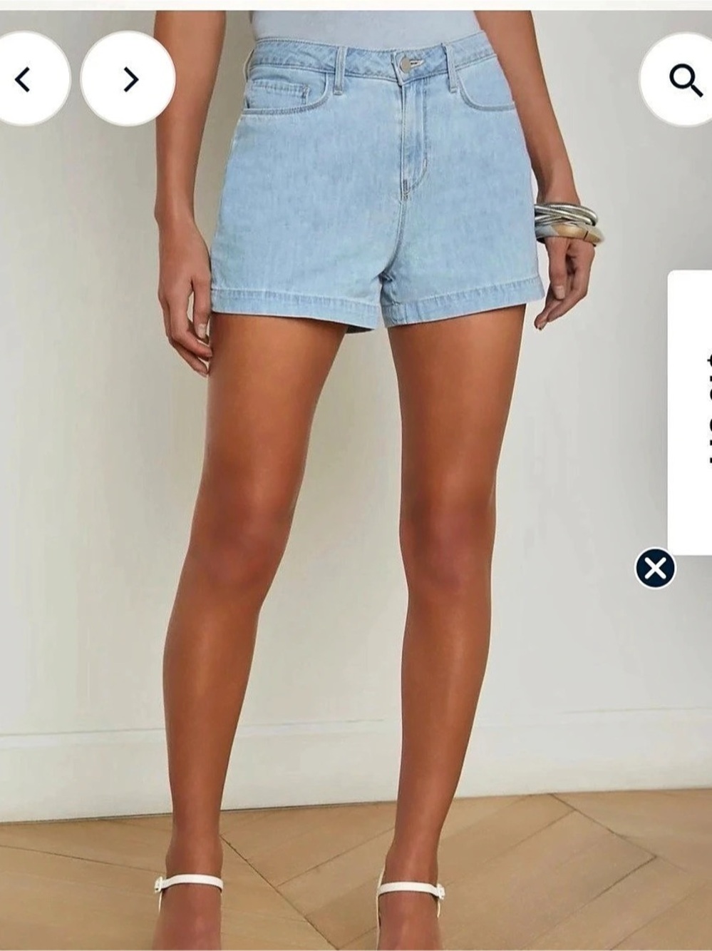 L'AGENCE Gina High Rise Short Denim Jean Shorts Blue Waist 25 NWT